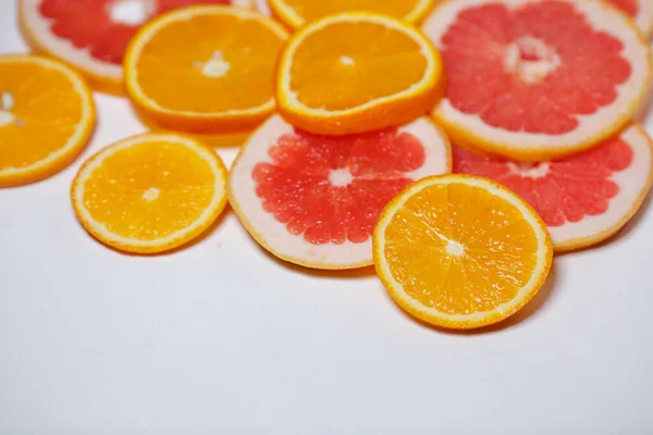 Oranges Grapefruits Chopped — Stock Photo, Image