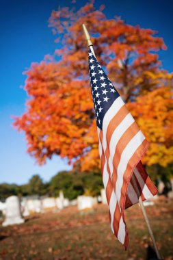 Sonbahar mezarlığı kıdemli bayrak