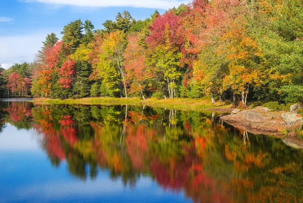 Herfst gebladerte reflecties in New England — Stockfoto