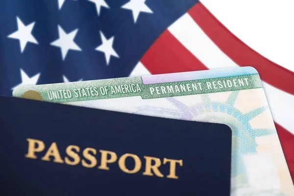 United States resident card, immigration concept — Stock Photo, Image