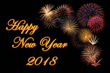 Festival havai fişekler için mutlu bir yeni yıl 2018