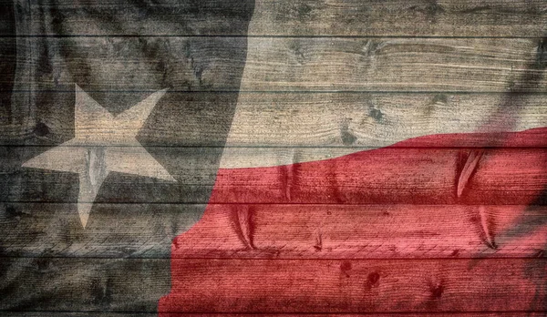 Texture du drapeau de l'État du Texas sur une planche en bois — Photo