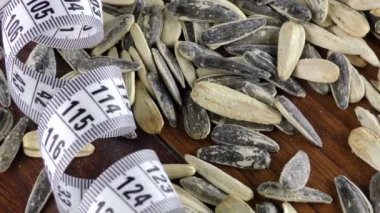 Ayçiçeği tohumu makro görünümü