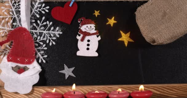 Christmas Colorful Decoration Candles — Stock Video