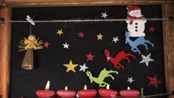 Decoração Colorida Natal Velas — Vídeo de Stock