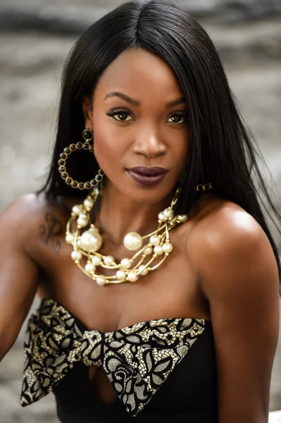 Afro-Amerikaanse mode-model — Stockfoto