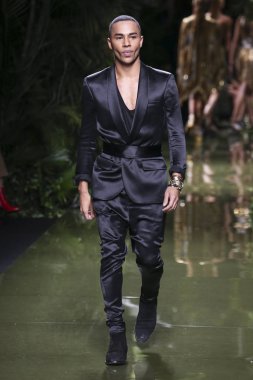 Designer Olivier Rousteing is seen on the runway  clipart