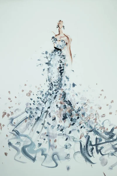 Skizzen während der Brautpräsentation der Marchesa Couture — Stockfoto