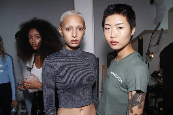 New York September Modellen Poseren Backstage Voorafgaand Aan Indiening Van — Stockfoto