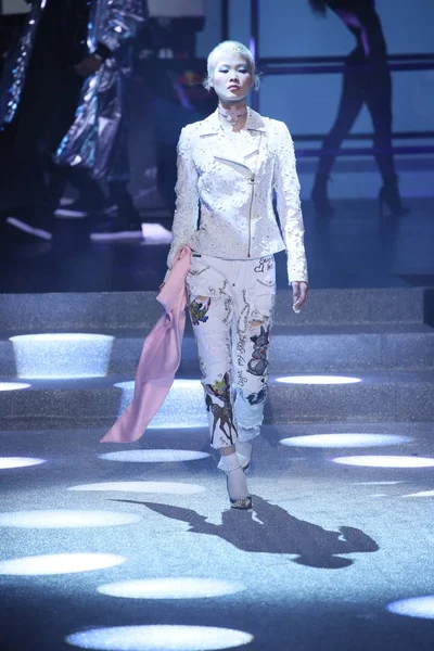New York September Model Walks Runway Philipp Plein Fashion Show — Stock Photo, Image