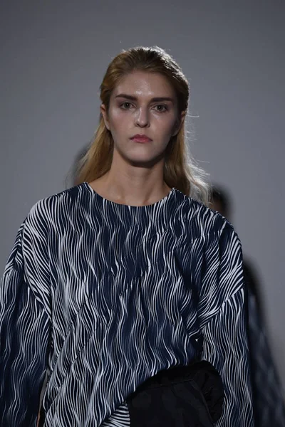 New York, Ny - 10 Eylül: Modelleri yürüyüş Naersi defilede New York Moda Haftası sırasında Amerikan Doğa Tarihi Müzesi 10 Eylül 2017 tarihinde New York'ta, pist final.