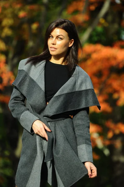 Mujer de moda vestida con abrigo elegante —  Fotos de Stock