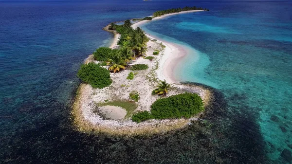 Avión Teledirigido Vista Las Aves Isla Tropical Paradise Con Aguas —  Fotos de Stock