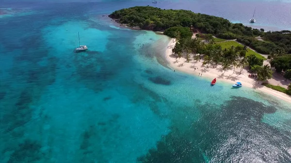 Aerea Vista Uccelli Foto Scattata Drone Paesaggio Marino Tropicale Spiaggia — Foto Stock