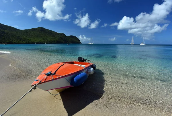 Boot Perfecte Tropische Witte Zand Strand — Stockfoto