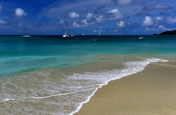 Prachtige Exotische Strand Met Wit Zand Turquoise Water — Stockfoto