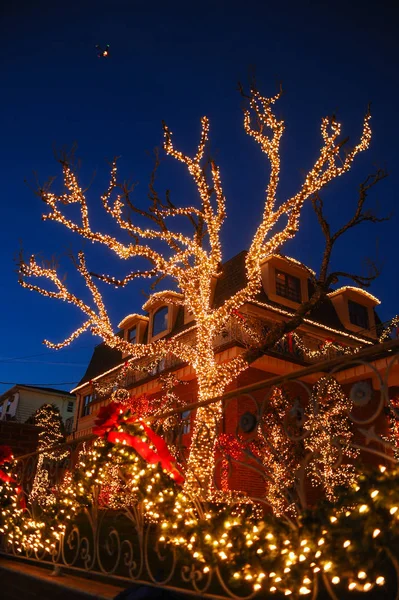 Brooklyn New York December 2017 Dyker Heights Christmas Lights Cutest — Stock Photo, Image