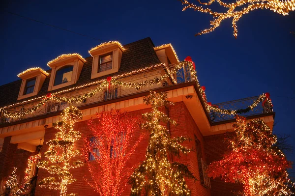 Brooklyn New York December 2017 Dyker Heights Christmas Lights Cutest — Stock Photo, Image