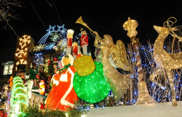 Brooklyn New York December 2017 Dyker Heights Christmas Lights Cutest — Stock Photo, Image