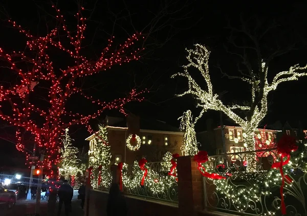 Brooklyn New York Dezember 2017 Deichhöhen Weihnachtsbeleuchtung Ist Die Süßeste — Stockfoto