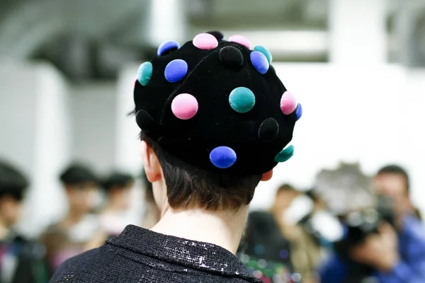 Milan Italy September Model Seen Backstage Ahead Giorgio Armani Show — Stock Photo, Image