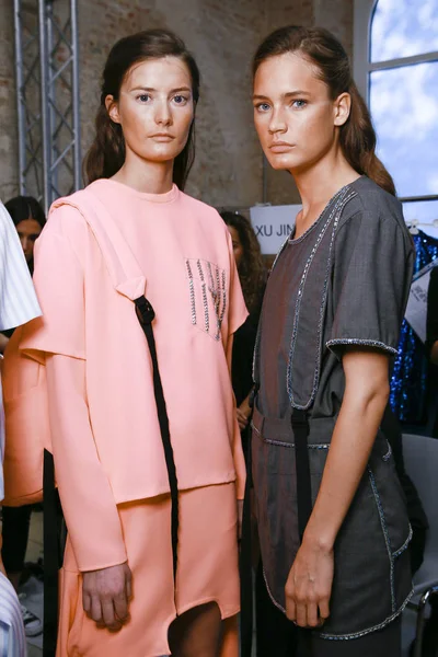 Milan Italy September Models Seen Ahead Backstage Jour Jour Show — Stock Photo, Image