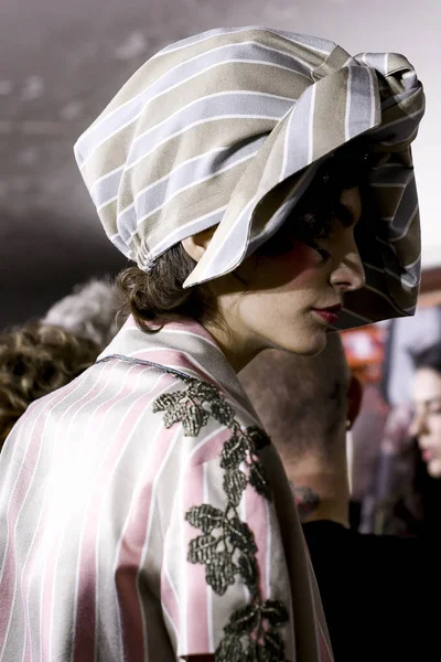 Milan Italy September Model Seen Backstage Ahead Antonio Marras Show — Stock Photo, Image