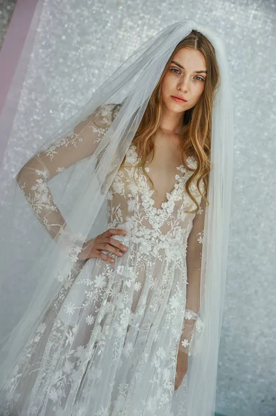 New York Október Modell Pózol Galia Lahav 2020 Őszi Esküvői — Stock Fotó