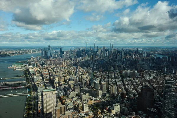 位于纽约市的一个世界贸易中心天文台的顶视图 — 图库照片