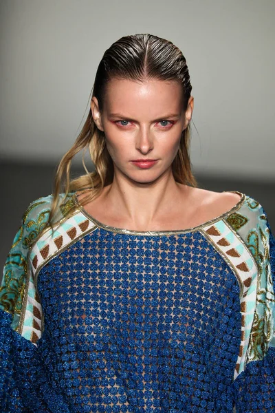 New York September Model Walks Runway Custo Barcelona Show New — Stock Photo, Image