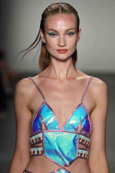 New York September Model Walks Runway Custo Barcelona Show New — Stock Photo, Image