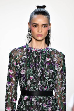 NEW YORK, NEW YORK - SEPTEMBER 05: A model walks the runway for Tadashi Shoji Spring/Summer 2020 during New York Fashion Week: The Shows at Gallery I at Spring Studios on September 05, 2019 in New York City. 