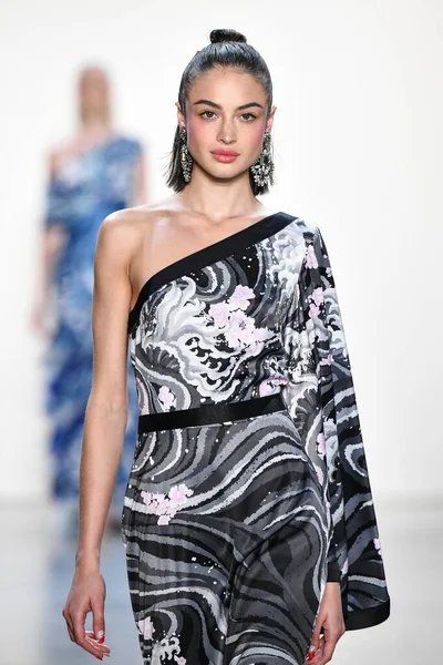 New York New York September Model Walks Runway Tadashi Shoji — Stok fotoğraf