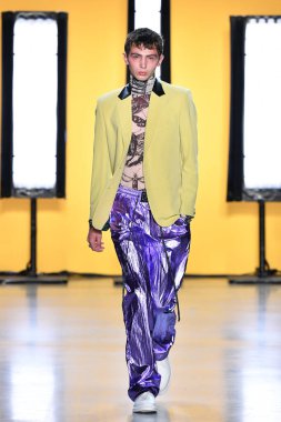 NEW YORK, NEW YORK - SEPTEMBER 05: A model walks the runway for Dirty Pineapple during New York Fashion Week: The Shows at Gallery I at Spring Studios on September 05, 2019 in New York City.