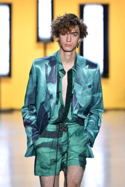 NEW YORK, NEW YORK - SEPTEMBER 05: A model walks the runway for Dirty Pineapple during New York Fashion Week: The Shows at Gallery I at Spring Studios on September 05, 2019 in New York City.