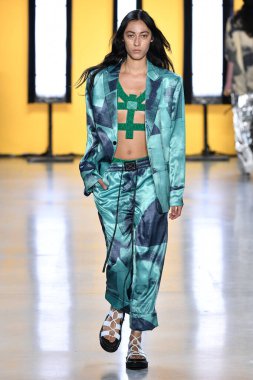 NEW YORK, NEW YORK - SEPTEMBER 05: A model walks the runway for Dirty Pineapple during New York Fashion Week: The Shows at Gallery I at Spring Studios on September 05, 2019 in New York City.