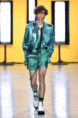 NEW YORK, NEW YORK - SEPTEMBER 05: A model walks the runway for Dirty Pineapple during New York Fashion Week: The Shows at Gallery I at Spring Studios on September 05, 2019 in New York City.