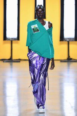 NEW YORK, NEW YORK - SEPTEMBER 05: A model walks the runway for Dirty Pineapple during New York Fashion Week: The Shows at Gallery I at Spring Studios on September 05, 2019 in New York City.