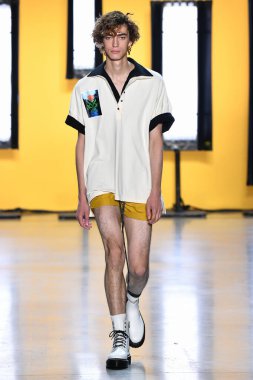 NEW YORK, NEW YORK - SEPTEMBER 05: A model walks the runway for Dirty Pineapple during New York Fashion Week: The Shows at Gallery I at Spring Studios on September 05, 2019 in New York City.