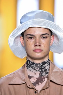 NEW YORK, NEW YORK - SEPTEMBER 05: A model walks the runway for Dirty Pineapple during New York Fashion Week: The Shows at Gallery I at Spring Studios on September 05, 2019 in New York City.