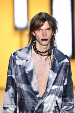 NEW YORK, NEW YORK - SEPTEMBER 05: A model walks the runway for Dirty Pineapple during New York Fashion Week: The Shows at Gallery I at Spring Studios on September 05, 2019 in New York City.