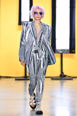 NEW YORK, NEW YORK - SEPTEMBER 05: A model walks the runway for Dirty Pineapple during New York Fashion Week: The Shows at Gallery I at Spring Studios on September 05, 2019 in New York City.