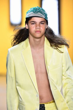 NEW YORK, NEW YORK - SEPTEMBER 05: A model walks the runway for Dirty Pineapple during New York Fashion Week: The Shows at Gallery I at Spring Studios on September 05, 2019 in New York City.