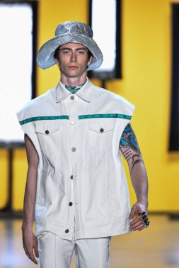 NEW YORK, NEW YORK - SEPTEMBER 05: A model walks the runway for Dirty Pineapple during New York Fashion Week: The Shows at Gallery I at Spring Studios on September 05, 2019 in New York City.