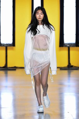 NEW YORK, NEW YORK - SEPTEMBER 05: A model walks the runway for Dirty Pineapple during New York Fashion Week: The Shows at Gallery I at Spring Studios on September 05, 2019 in New York City.
