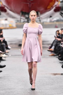 JAMAICA, NEW YORK - Şubat 06: DHL JFK Havalimanı 'ndaki Jessica Minh Anhs 