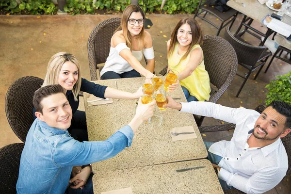 Grupo de amigos fazendo um brinde — Fotografia de Stock