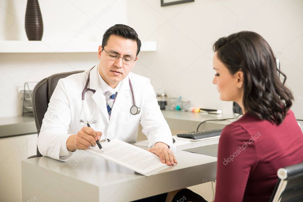 Doctor explaining to patient