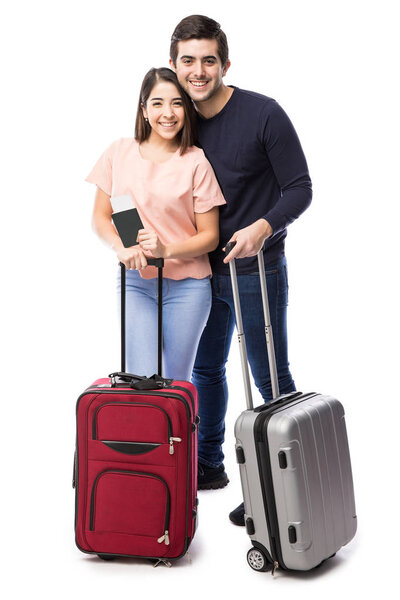 Young couple traveling together