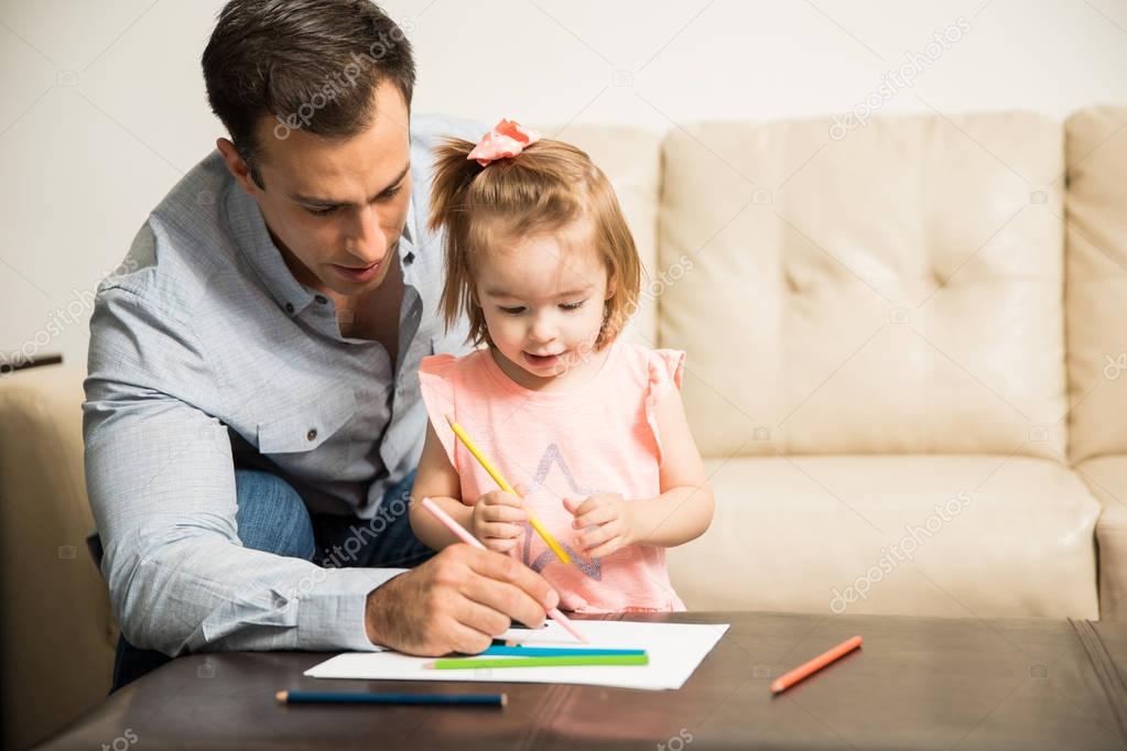 Father and daughter coloring book 